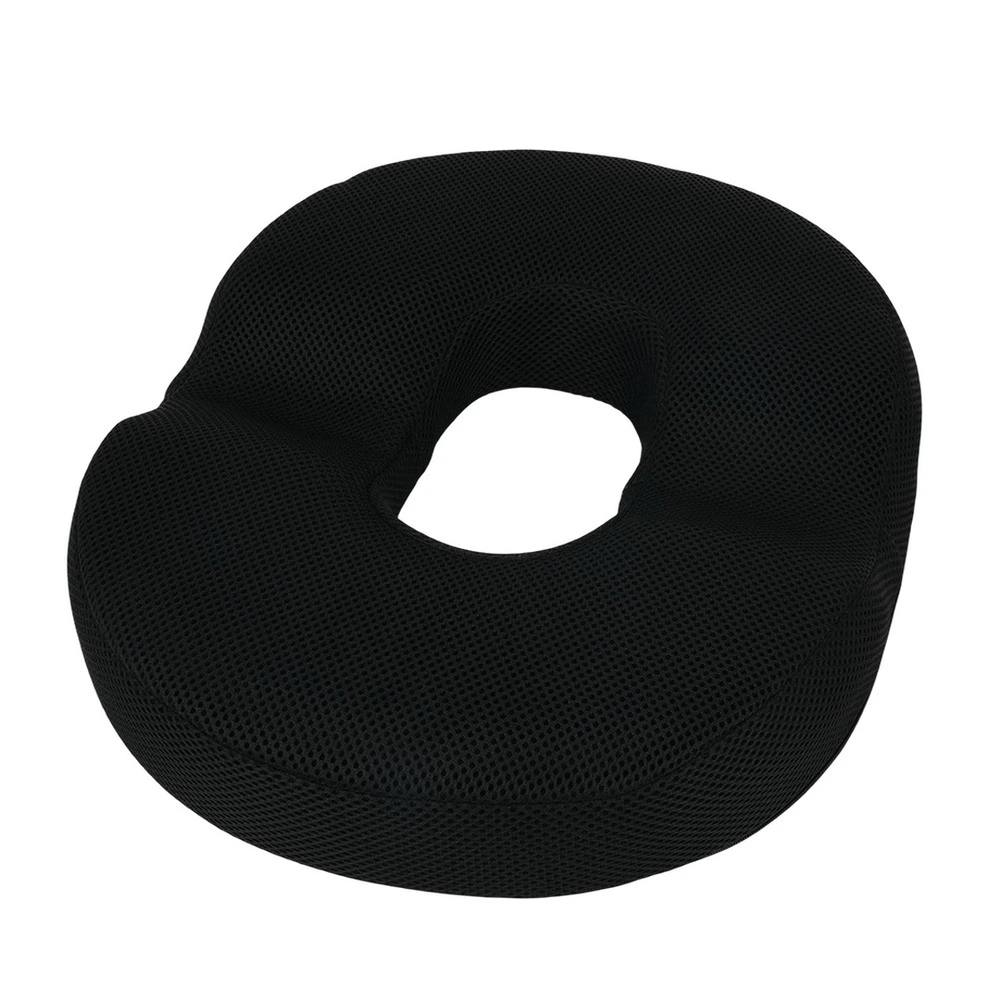 NESTLUNE Ergonomic Donut Ring Seat Cushion Coccyx Support in Black