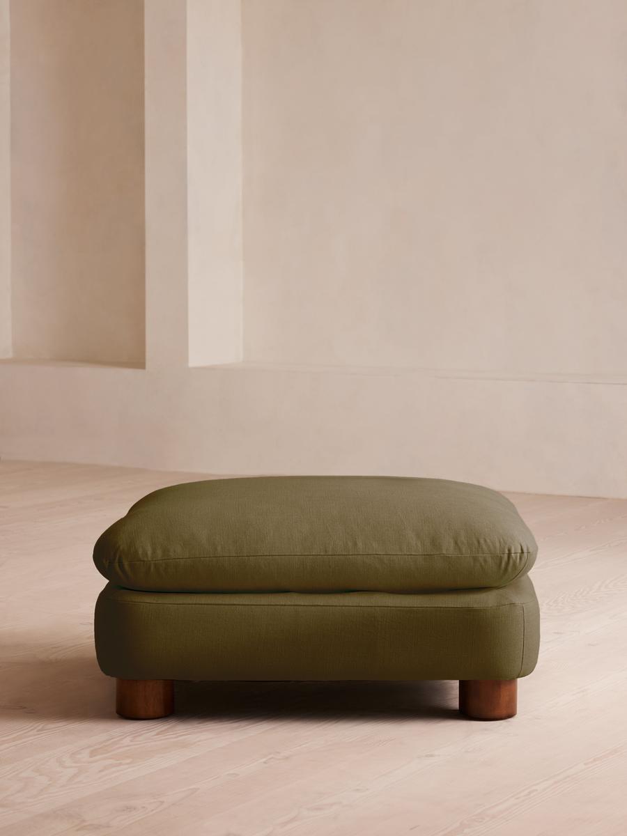 Vivienne Ottoman, Linen, Olive