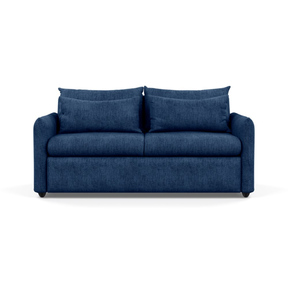 Heal's Pillow Sofa Bed Broad Weave Lagoon Black Feet