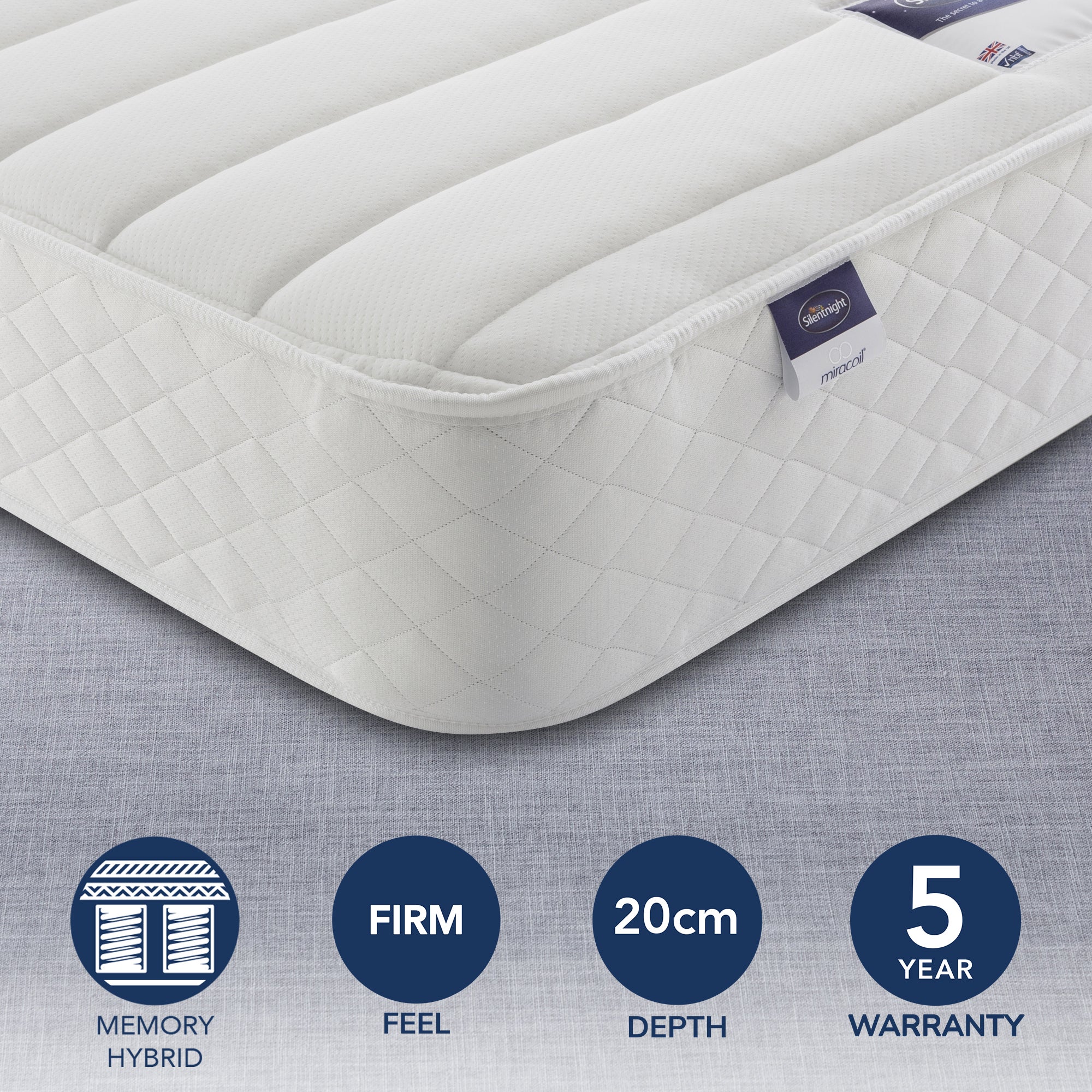 Silentnight Firm Miracoil Memory Mattress White