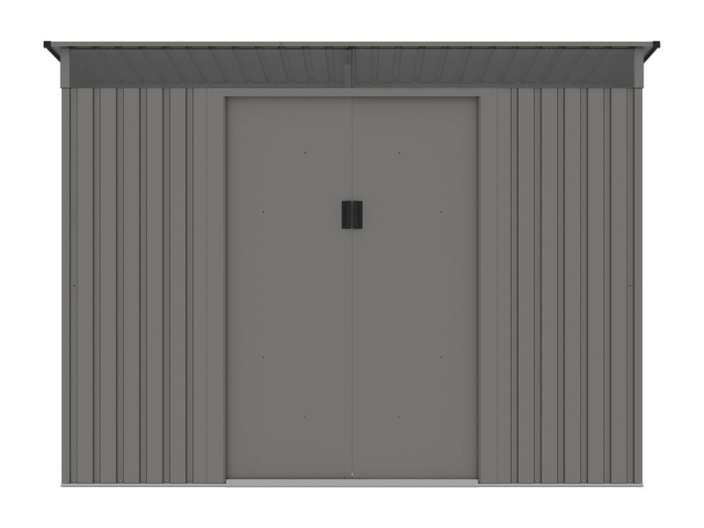 Vente-unique Galvanised Grey Steel Garden Shed - 4.77 M² - FOLCO 2
