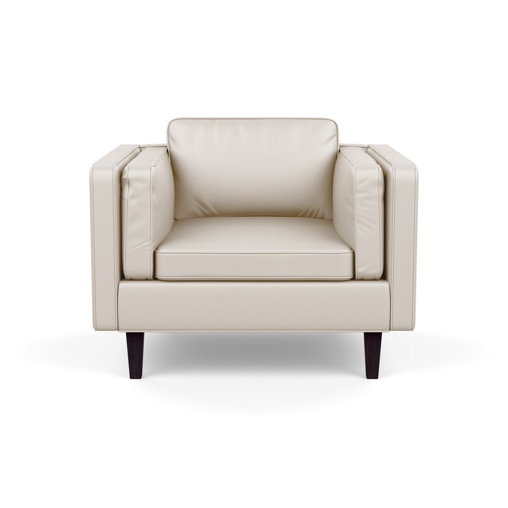 Heal's Chill Armchair Leather Hide Panna 7183 Wenge Feet