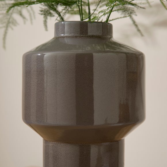 Soft Grey Industrial Ceramic Vase 2