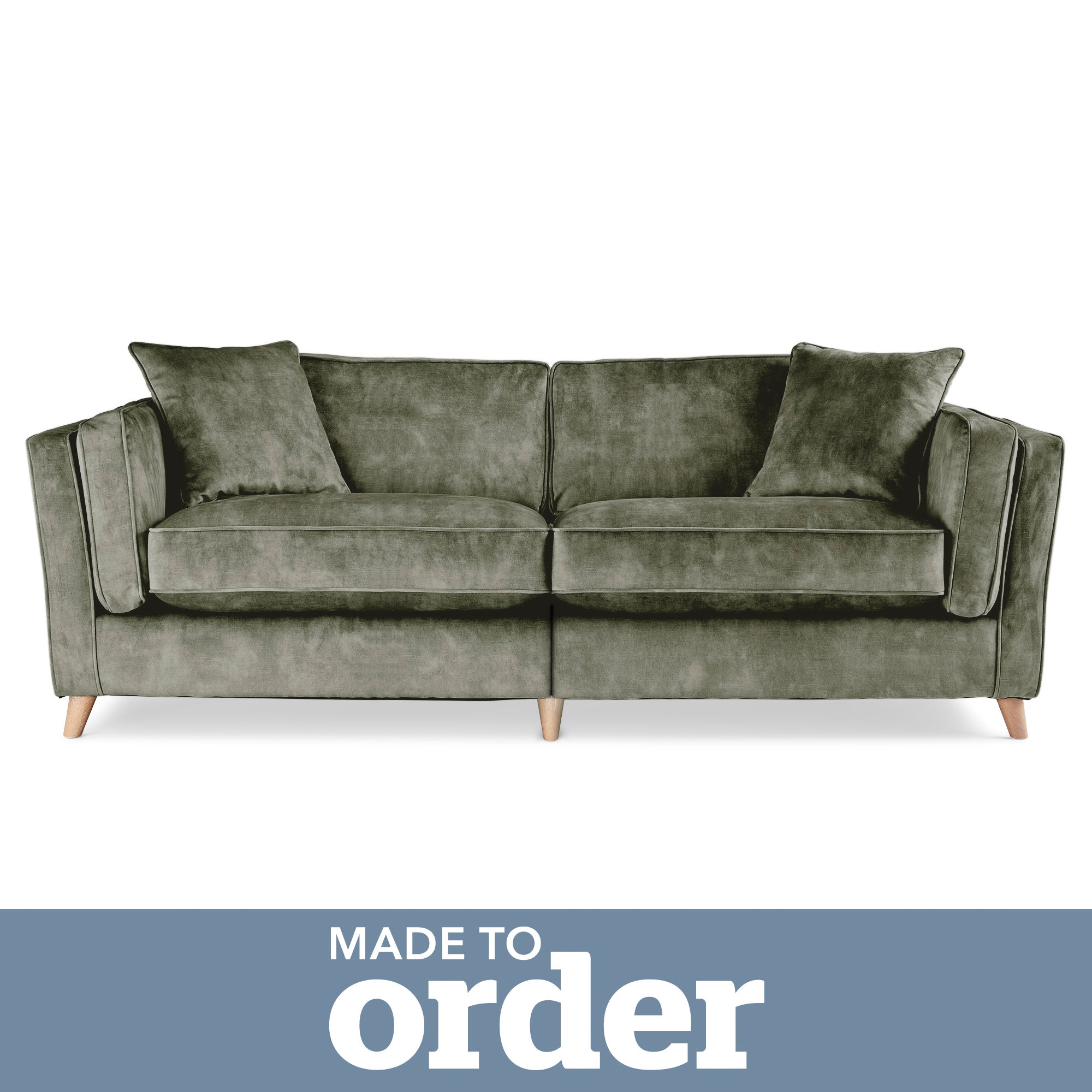 Arabella 4 Seater Sofa Slub Velvet Green