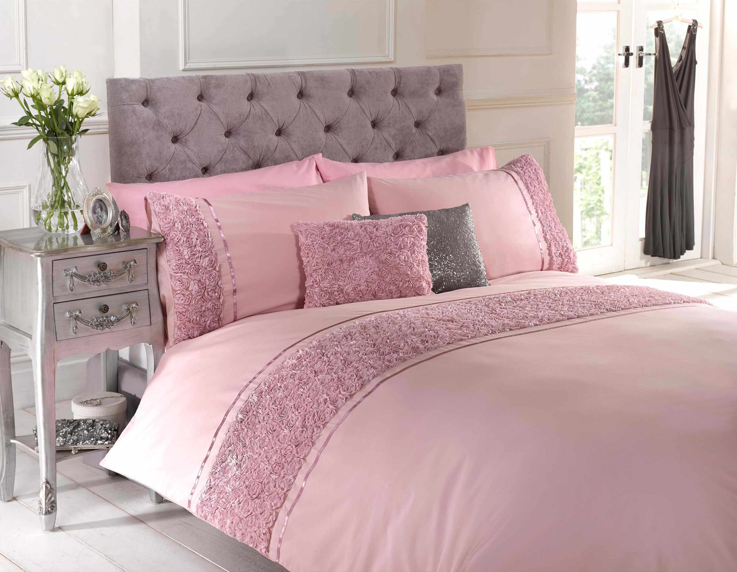 Rapport Home Limoges Polycotton Floral Duvet Cover Set with Pillowcase in Pink