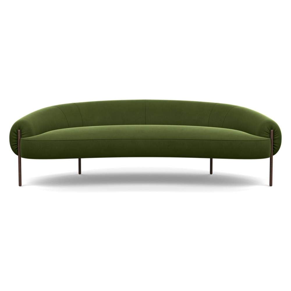 Heal's Isola 3 Seater Sofa Nobilis Velvet Leaf Bronze Feet
