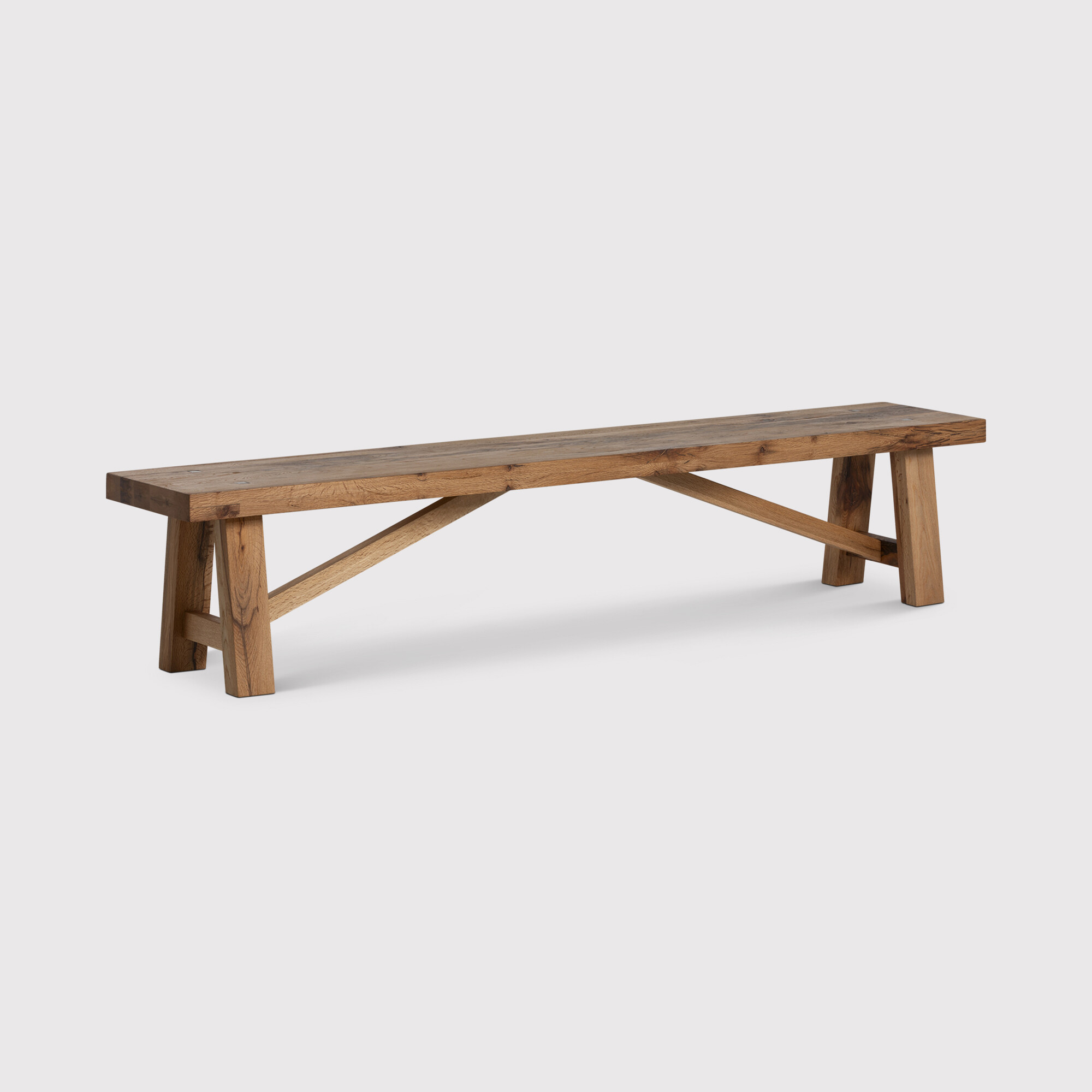 Pure Furniture Canterbury Bench 180cm, Brown Oak | Barker & Stonehouse
