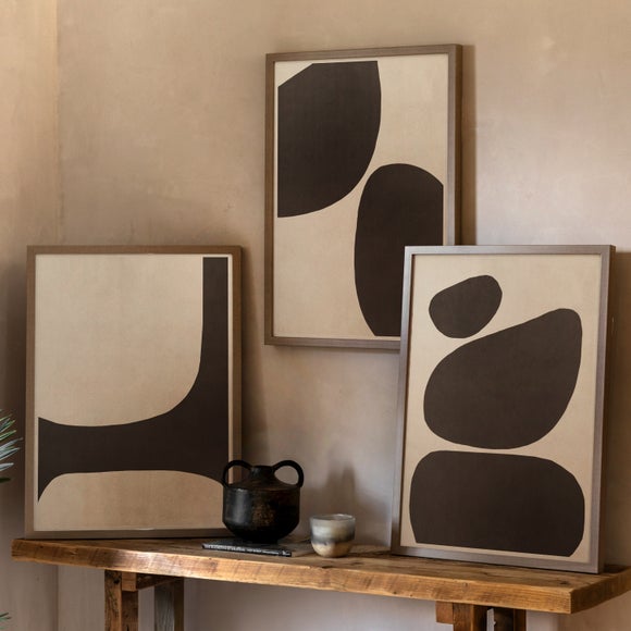 Cedar & Sage Set of 3 Pebble Collection Framed Prints