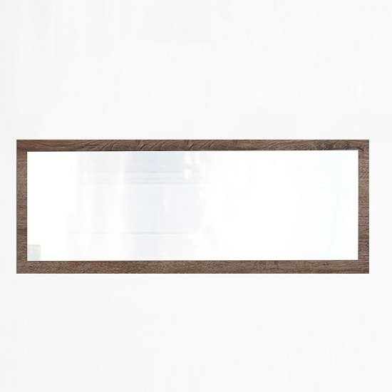 Mantova Contemporary Wall Mirror Rectangular In Muddy Oak Effect