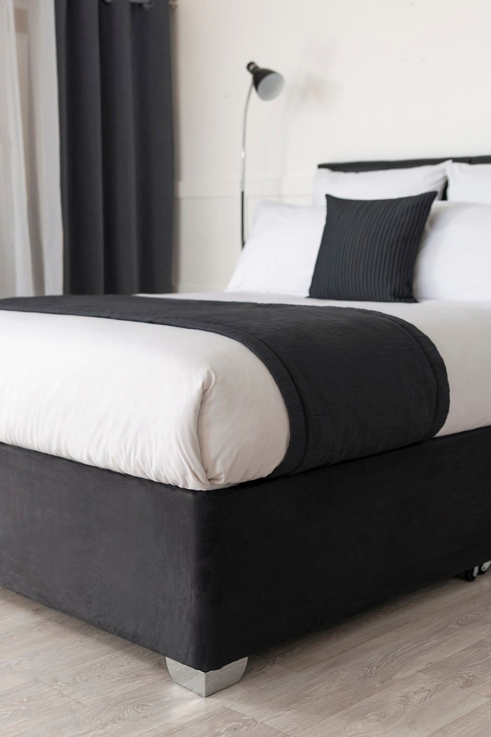 Belledorm Faux Suede Deep Base Wrap in Black | Size: Super King