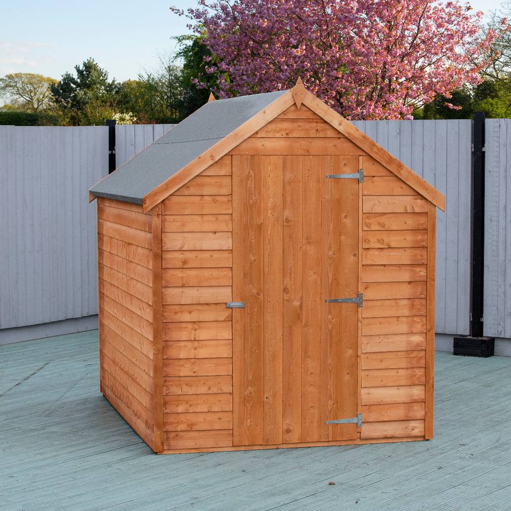 Shires Overlap 7 x 5 Shed Single Door in Brown 3