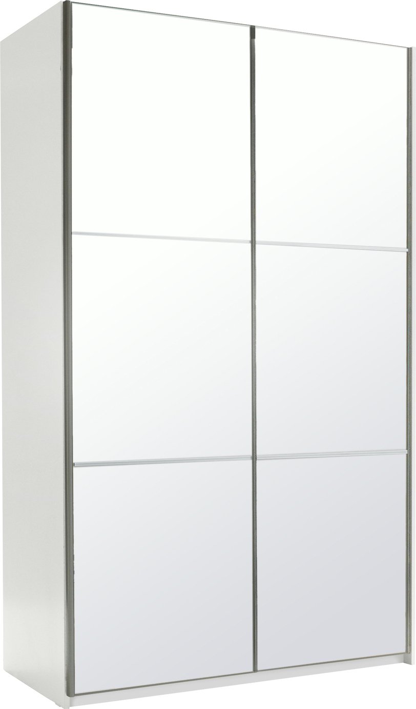 Habitat Holsted Mirrored Medium Wardrobe - White