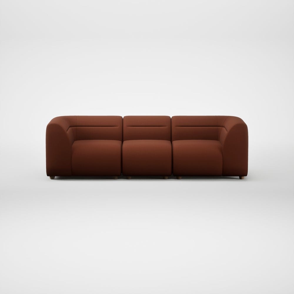 Heal's Lilli 3 Seater Sofa Smart Cotton Linen Rust Natural Feet 2