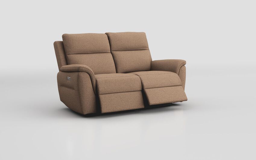 Brown Fabric Sogliano 2 Seater Power Recliner Sofa