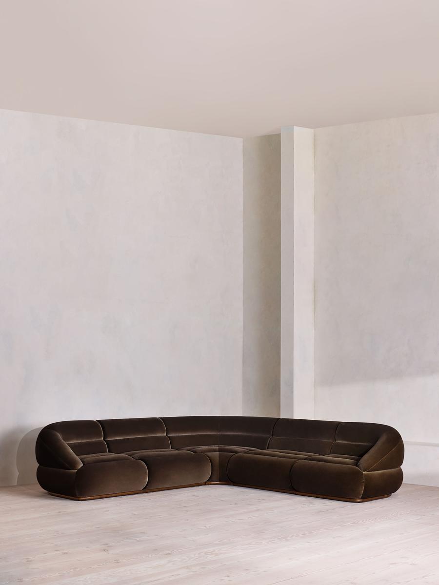 Edison Modular Sofa, Corner Sofa, Velvet, Chocolate