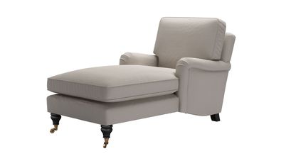 Bluebell Chaise Armchair in Stone Brushed Linen Cotton - sofa.com