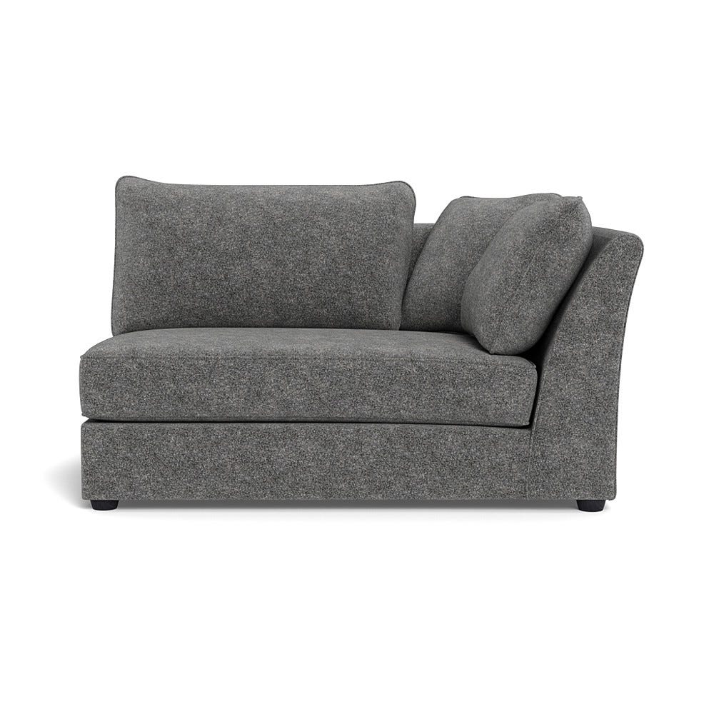 Heal's Tailor Large Curved Right Hand Facing Corner Unit Melton Wool Shale Black Feet
