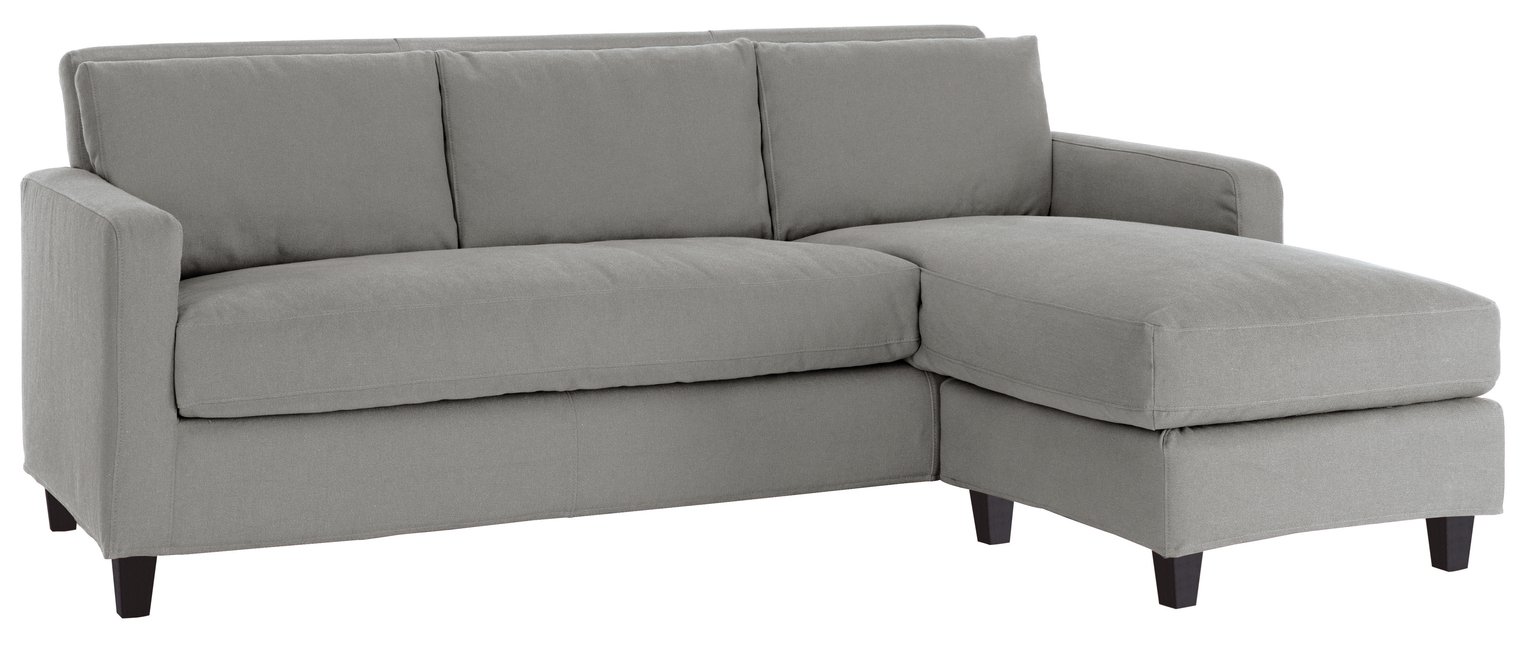 Habitat Chester 3 Seater Reversible Fabric Chaise Sofa Grey