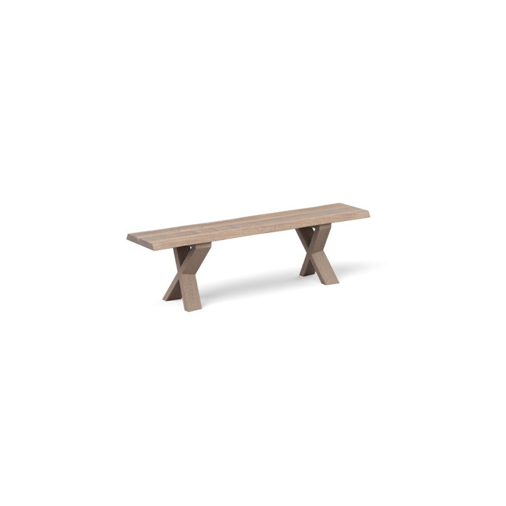 Heal's Oslo Bench 220x35cm Grey Oiled Oak Natural Edge Not Filled
