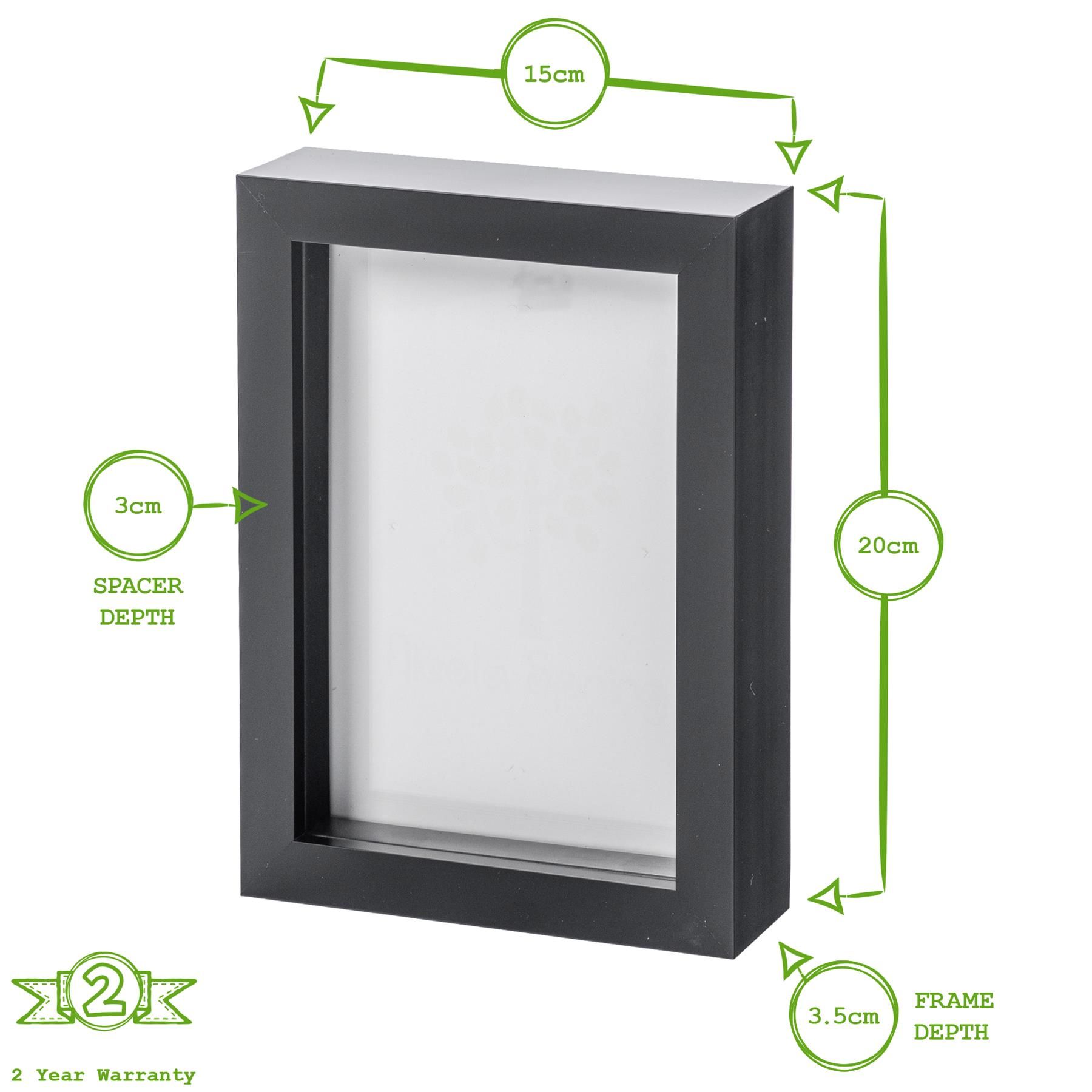Nicola Spring 3D Box Photo Frame - 5 x 7" in Black 4