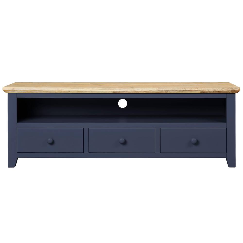 Statement Furniture Florence Large TV Stand with 3 Drawers & Shelf in Navy