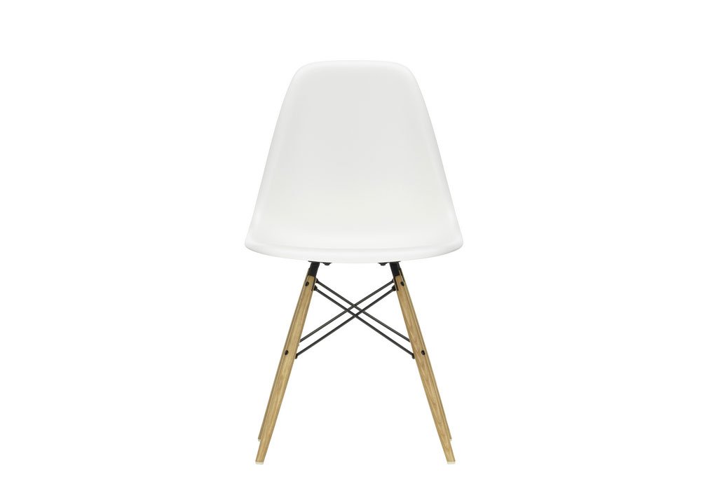 Vitra Eames DSW Side Chair New Height White Ash Honey Base