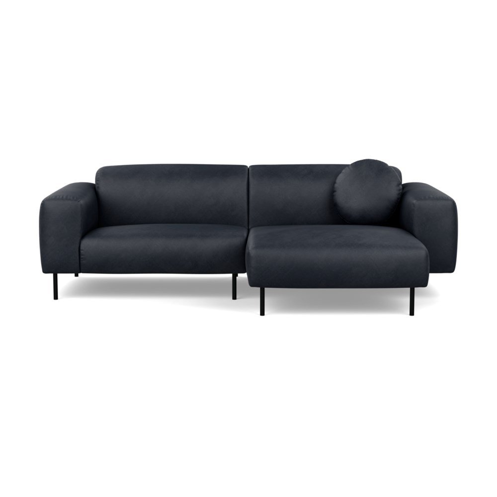 Heal's Luna Right Hand Facing Corner Chaise Sofa Luxury Leather Anthracite