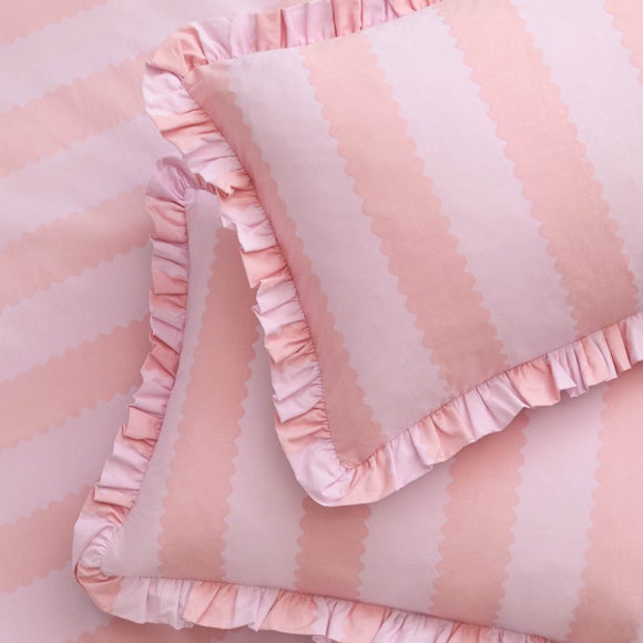 Wylder Nature Birdie Stripe Polycotton Oxford Pillowcase Pair