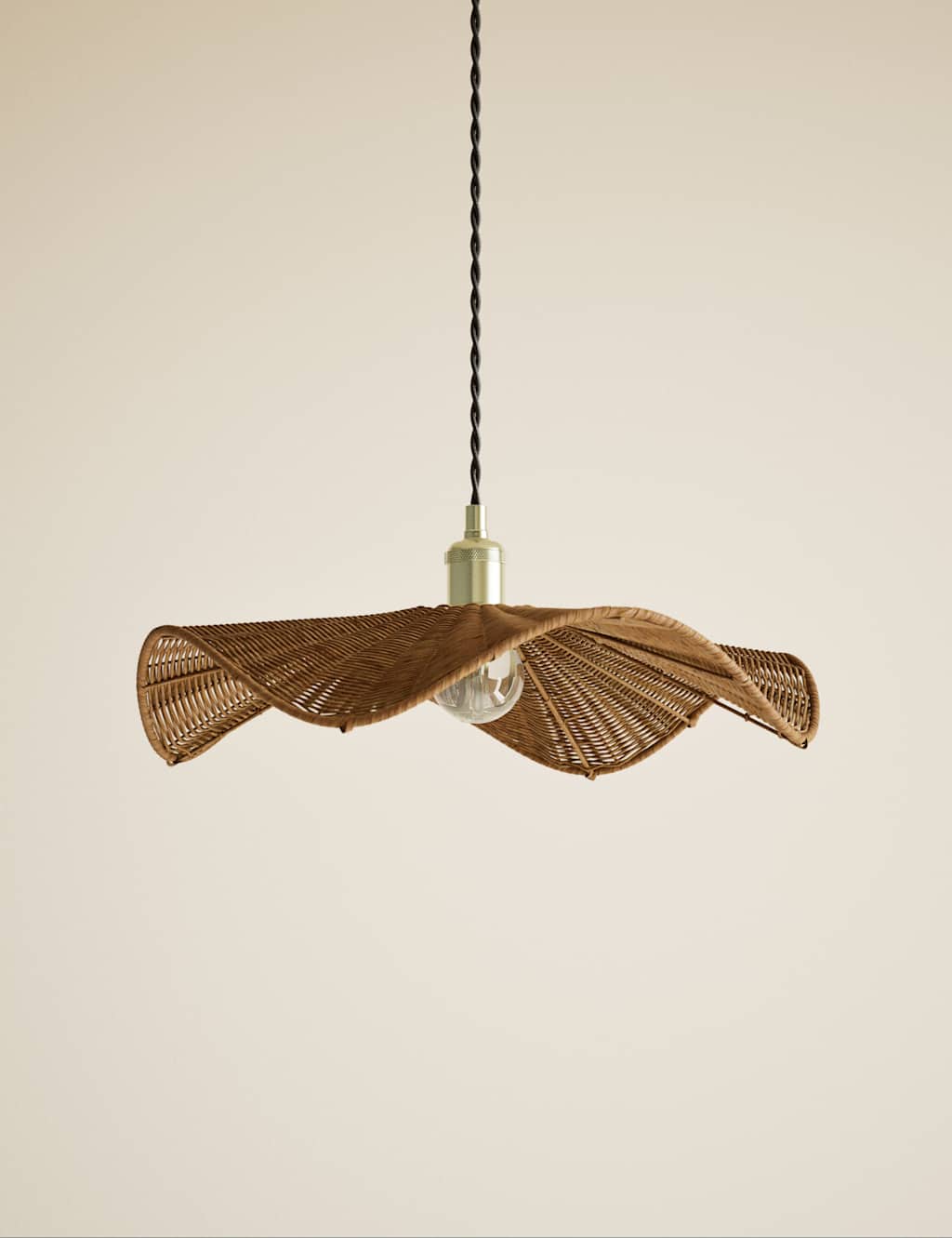 M&S Rocco Rattan Easy Fit Ceiling Lamp Shade Natural