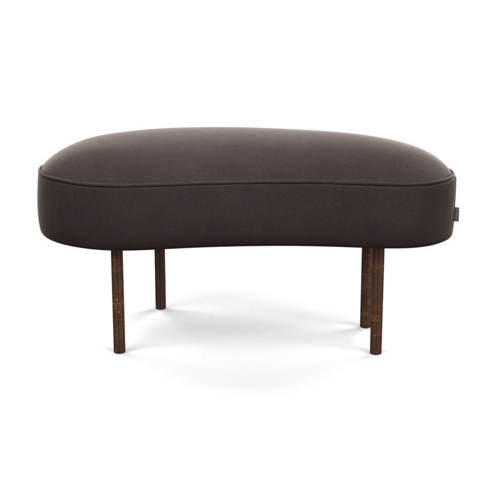 Heal's Isola Small Ottoman Nobilis Velvet Sable Bronze Feet