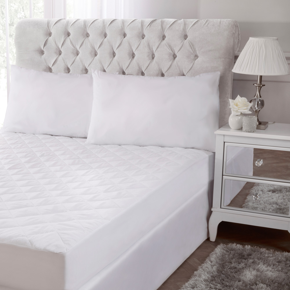 Bamboo Single Mattress Protector, White