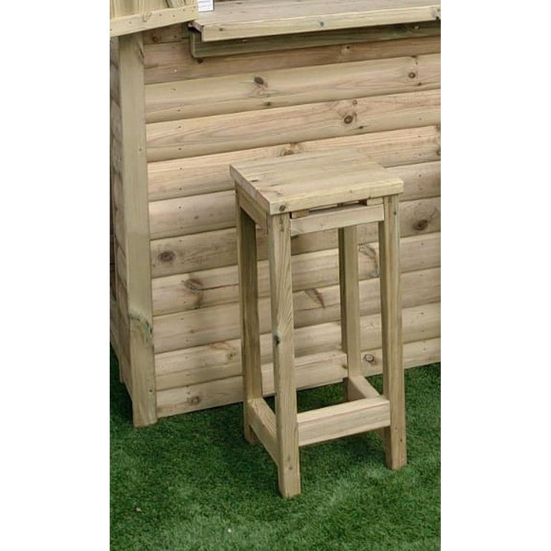 Churnet Valley Garden Furniture Ltd Garden Bar Stool - Timber - L38 x W36.5 x H80 cm in Brown