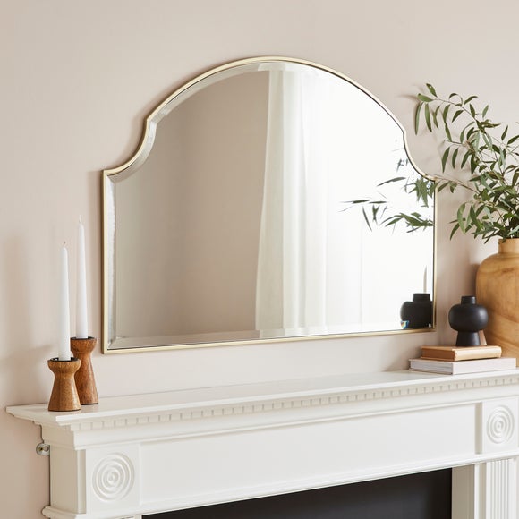 Safi Bevelled Arch Overmantel Wall Mirror