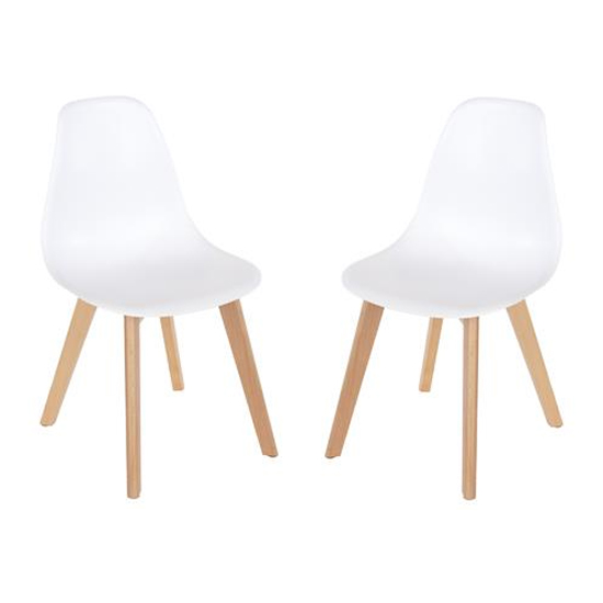 Arturo White Bistro Chair With Wooden Legs In Pair