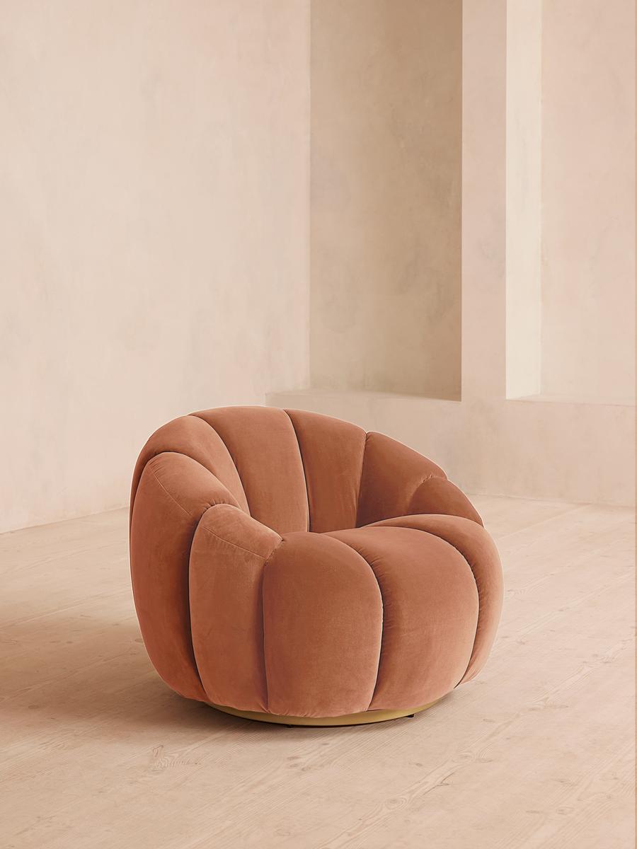 Garret Armchair, Velvet, Antique Rose