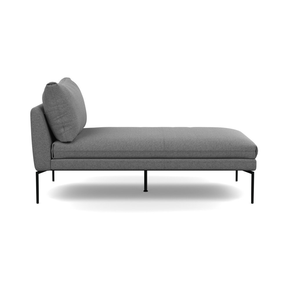 Heal's Matera Chaise Longue St Moritz Wool Light Grey 060 Black Feet