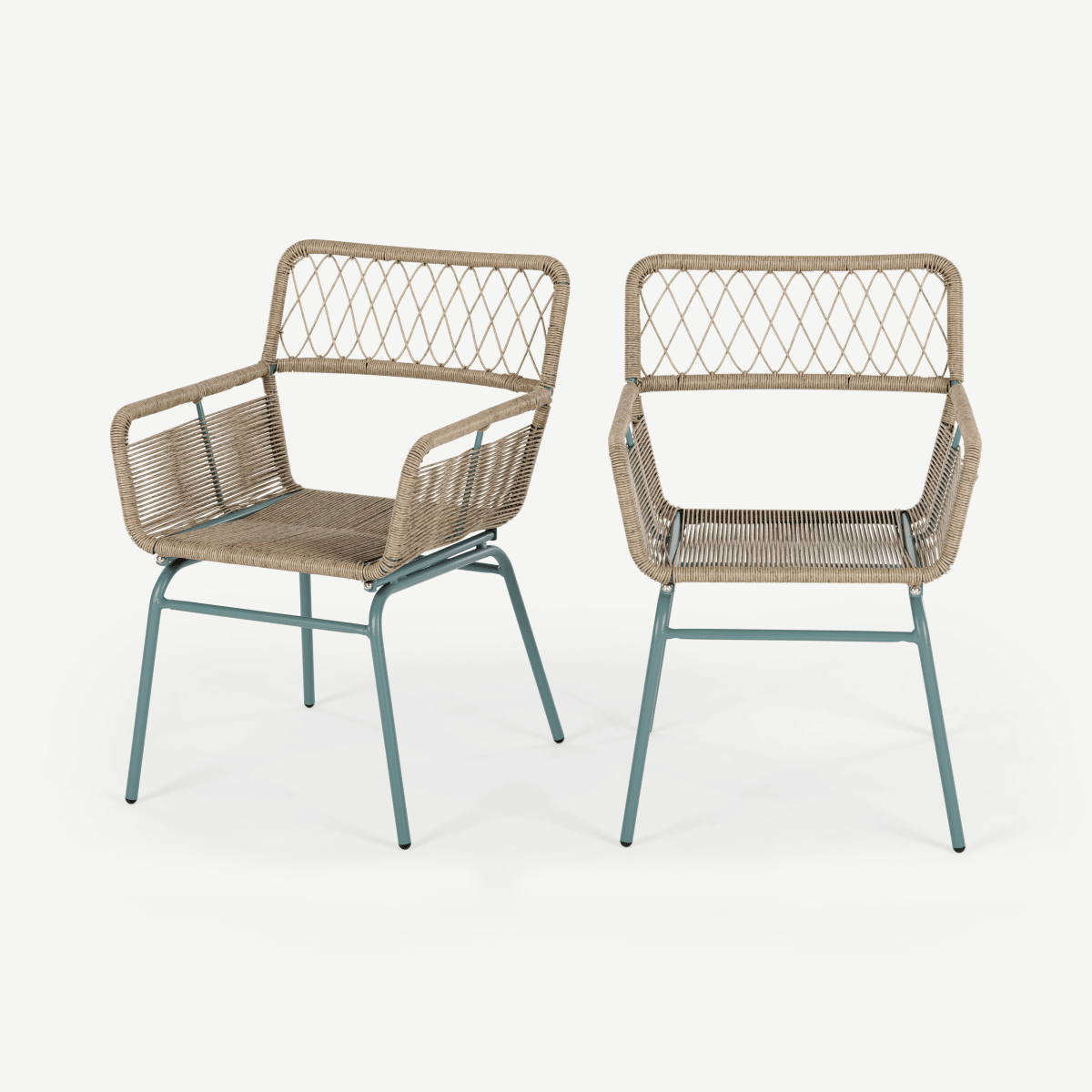 Lyra Garden Dining Chair Set, Grey & Blue