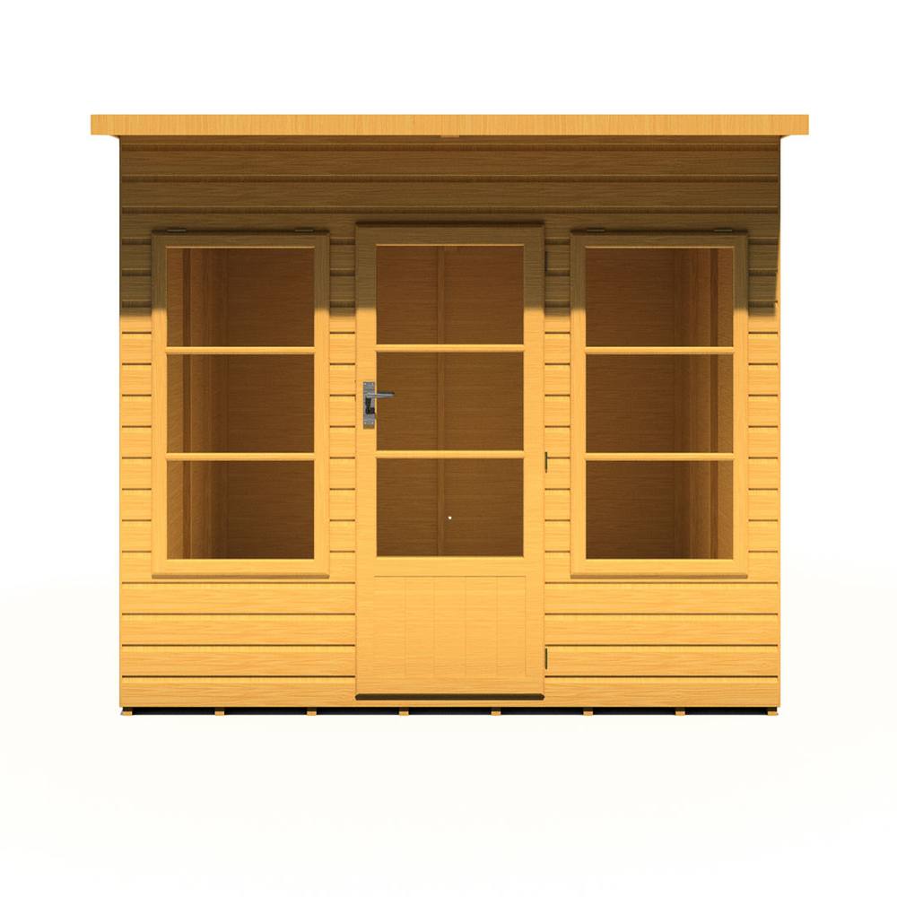 Shires Orchid 8 x 8 Feet Summerhouse - L239 x W239 x H215.9 cm in Light Brown