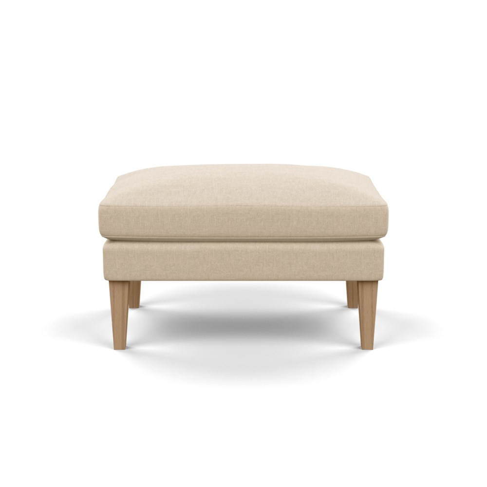 Heal's Wallis Ottoman Brushed Cotton Oat Tinted Ash Feet