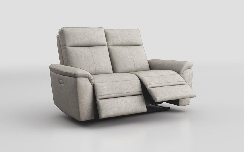 Cream Fabric Badia 2 Seater Power Recliner Sofa