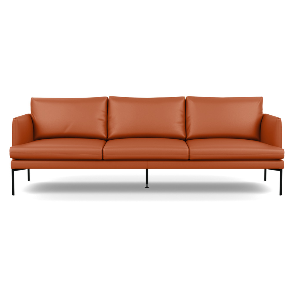 Heal's Matera 4 Seater Sofa Leather Hide 7179 Tobacco Black Feet