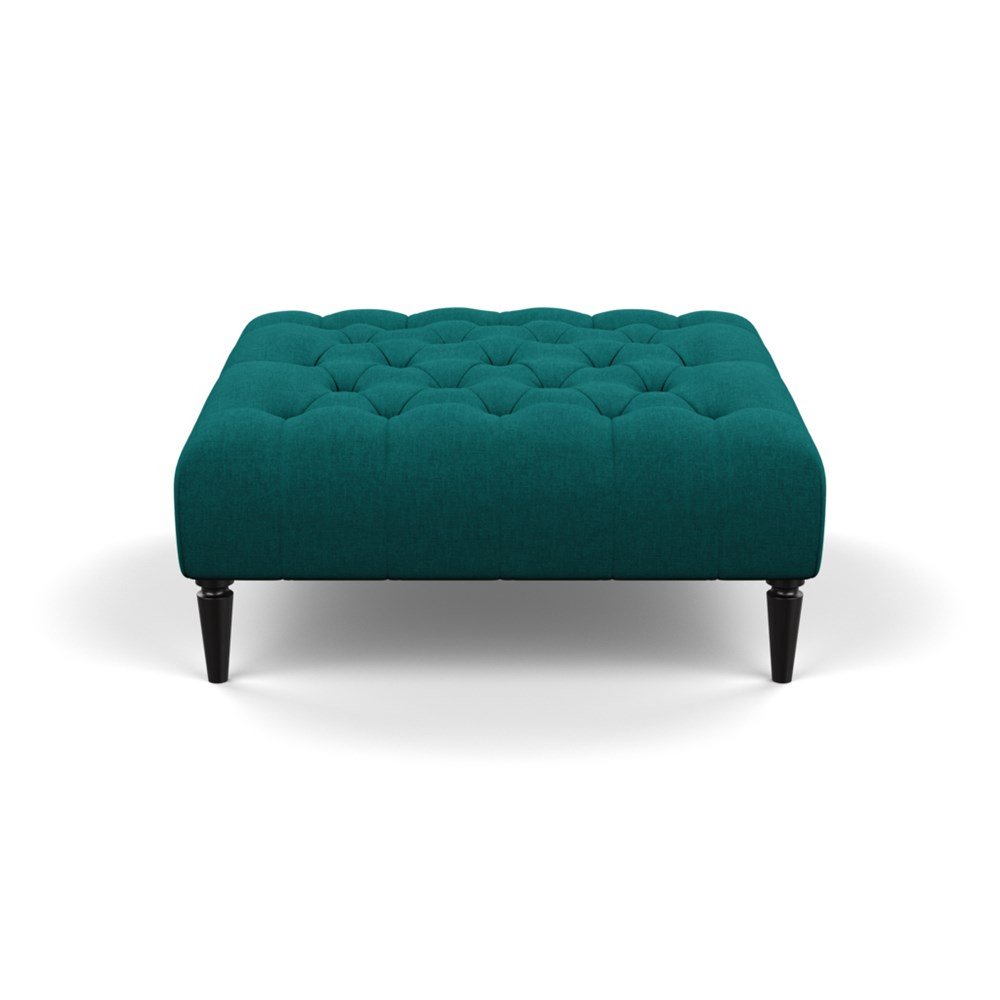 Heal's Balmoral Ottoman Brushed Cotton Pine Black Feet