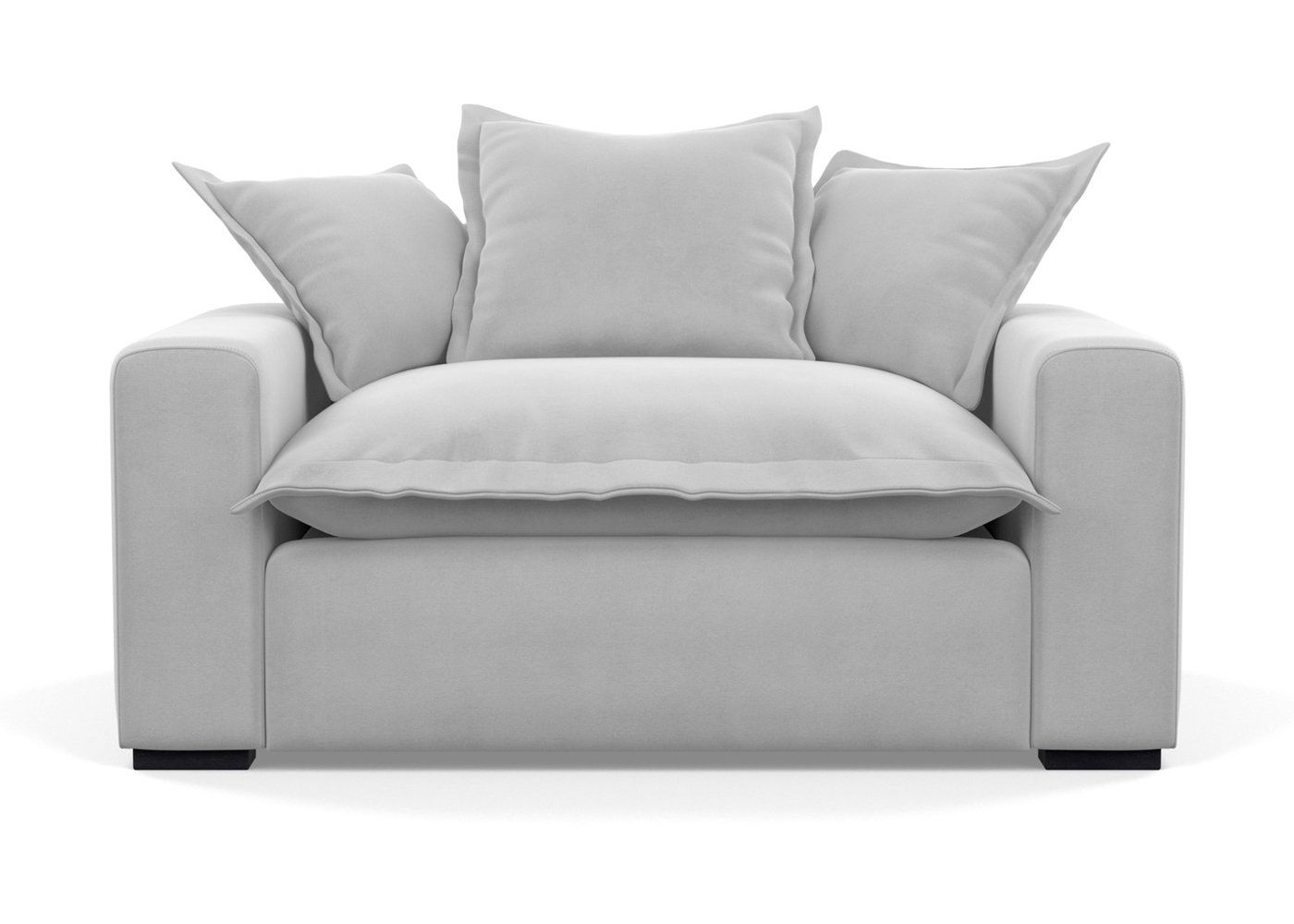 Heal's Brompton Loveseat Brushed Cotton Cadet Black Feet