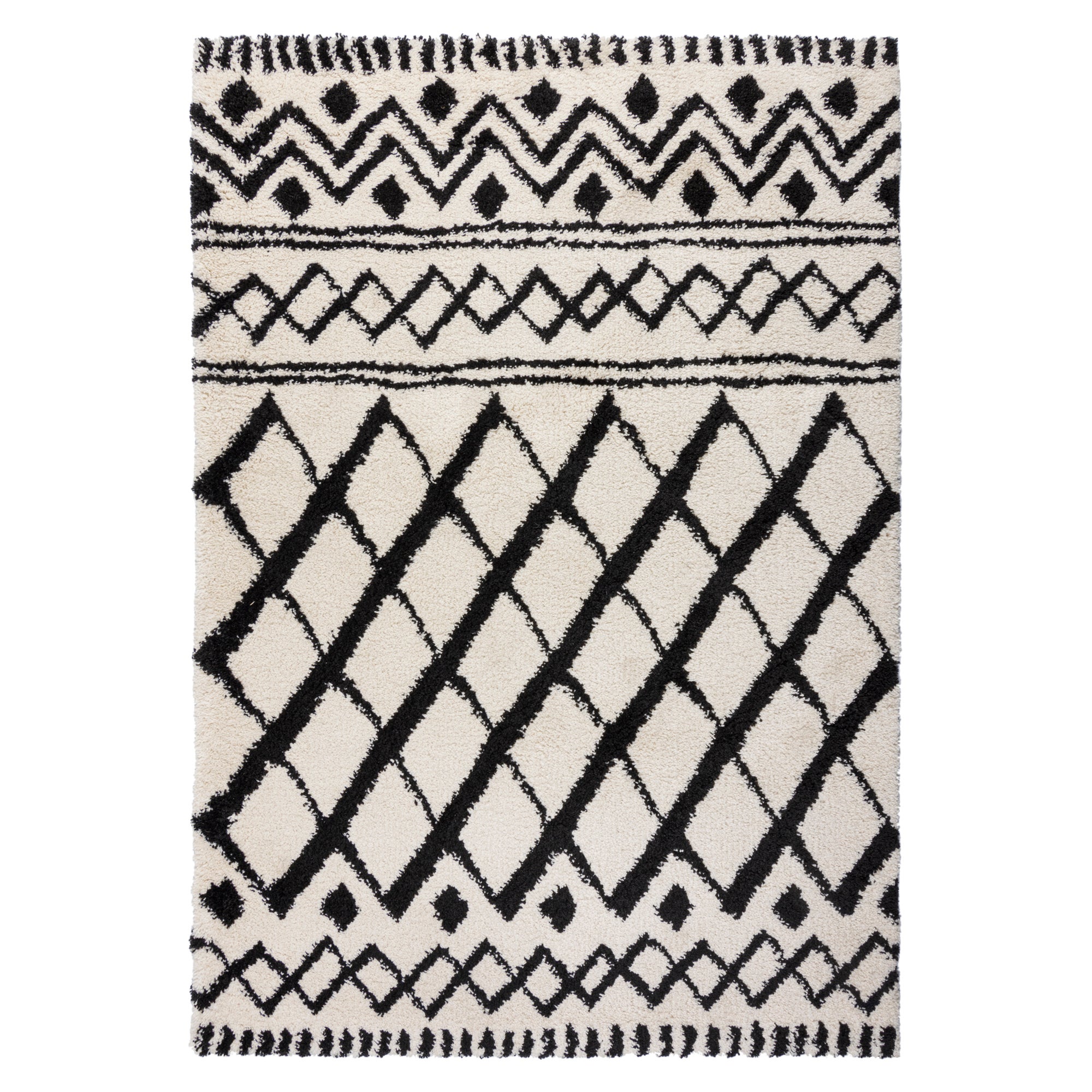 Souk Berber Rug Cream and Black