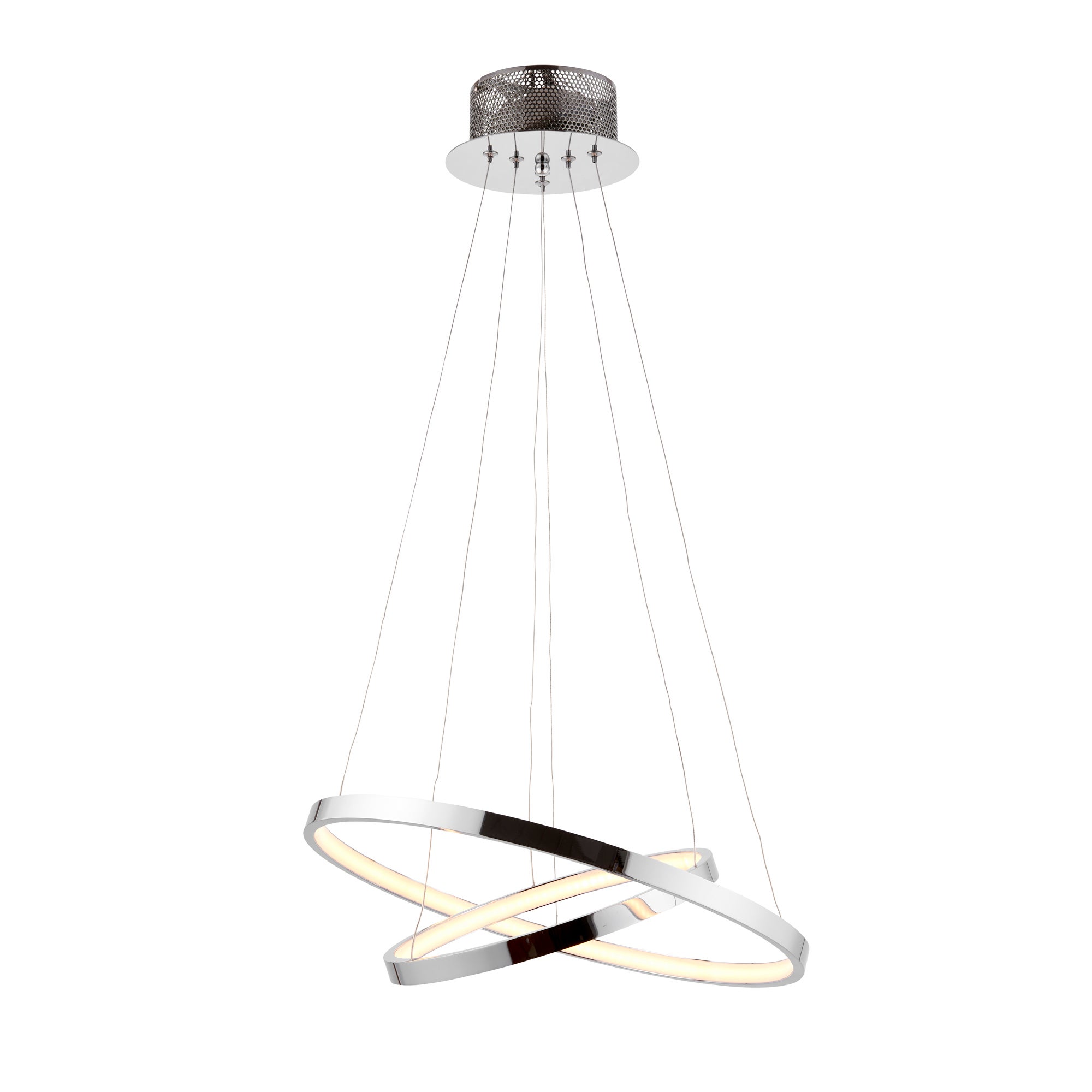 Vogue Kline 2 Light Integrated LED Hoops Ceiling Fitting Chrome