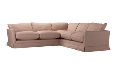 Otto Asym. Crn: LHF 2.5 Seat w RHF 2 Seat in Blush Pure Belgian Linen - sofa.com