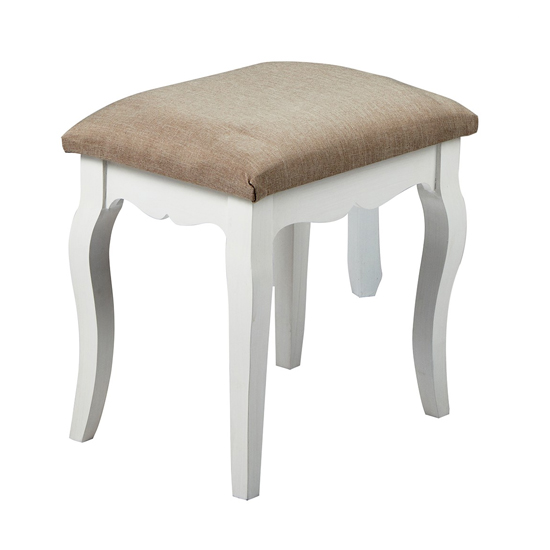 Brittany Wooden Dressing Stool In Grey