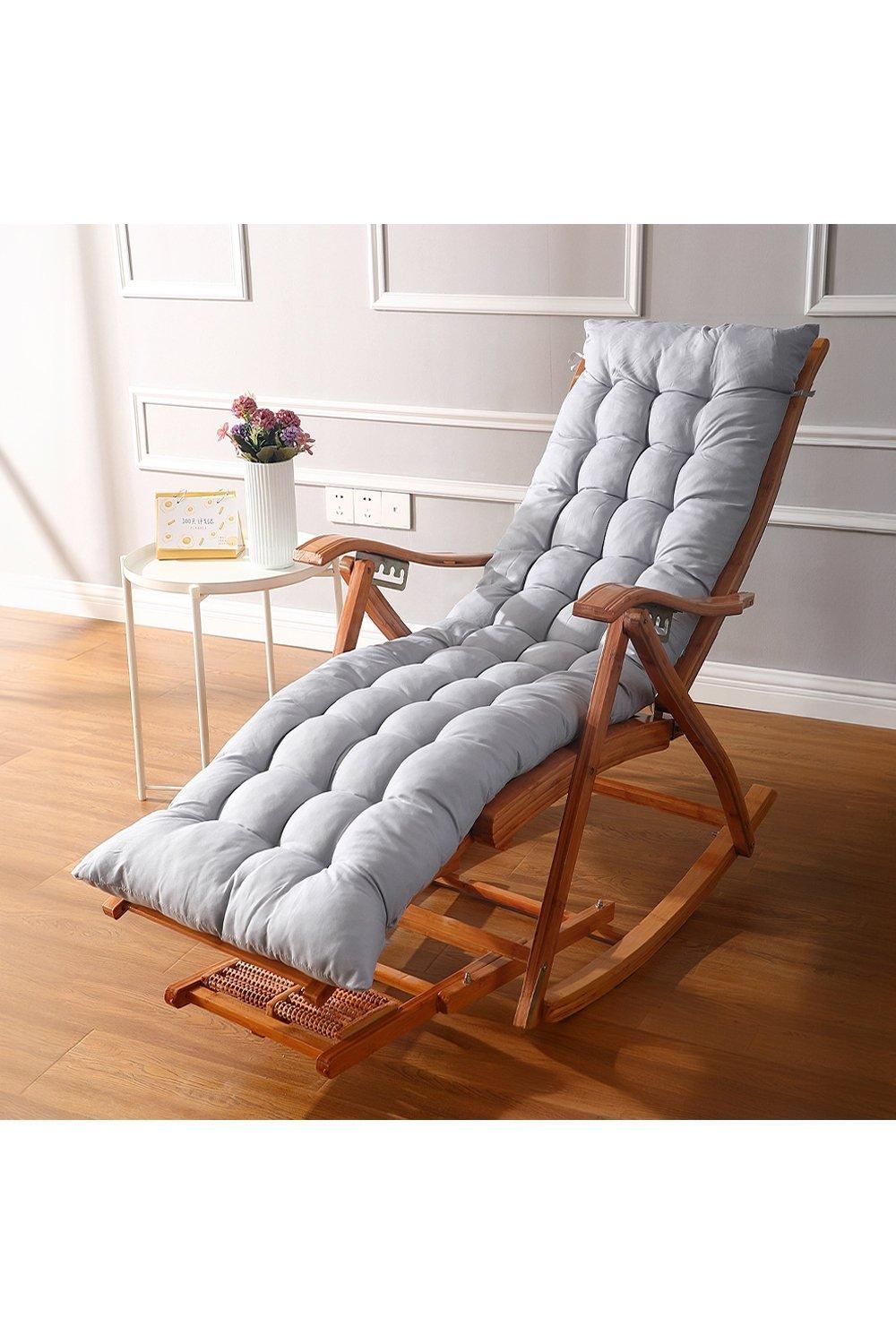 H&O Direct 160cm L x 50cm W Replacement Seat Cushion for Garden Lounger Chair in Grey