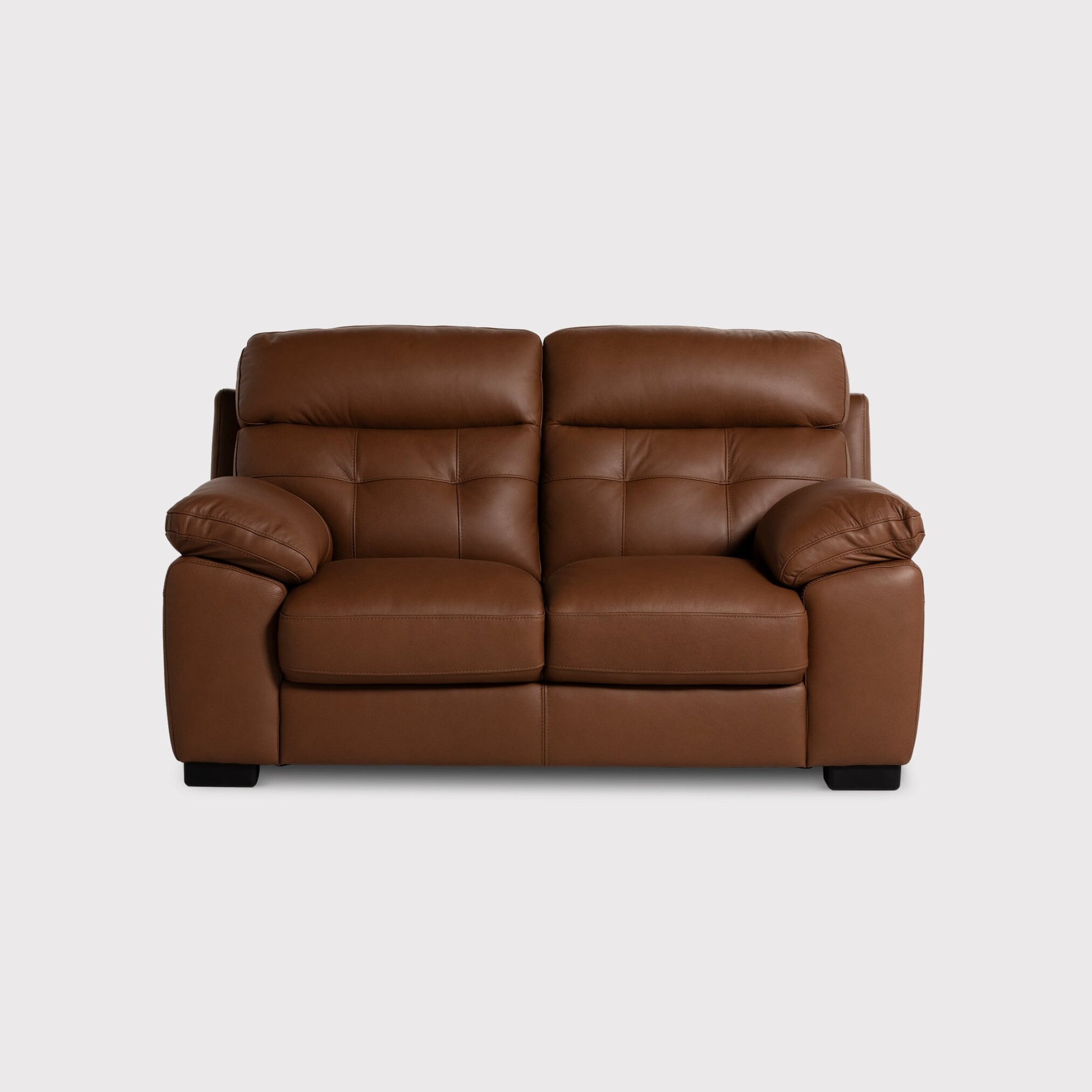 Holborn 2 Seater Static Sofa, Brown Leather | Barker & Stonehouse