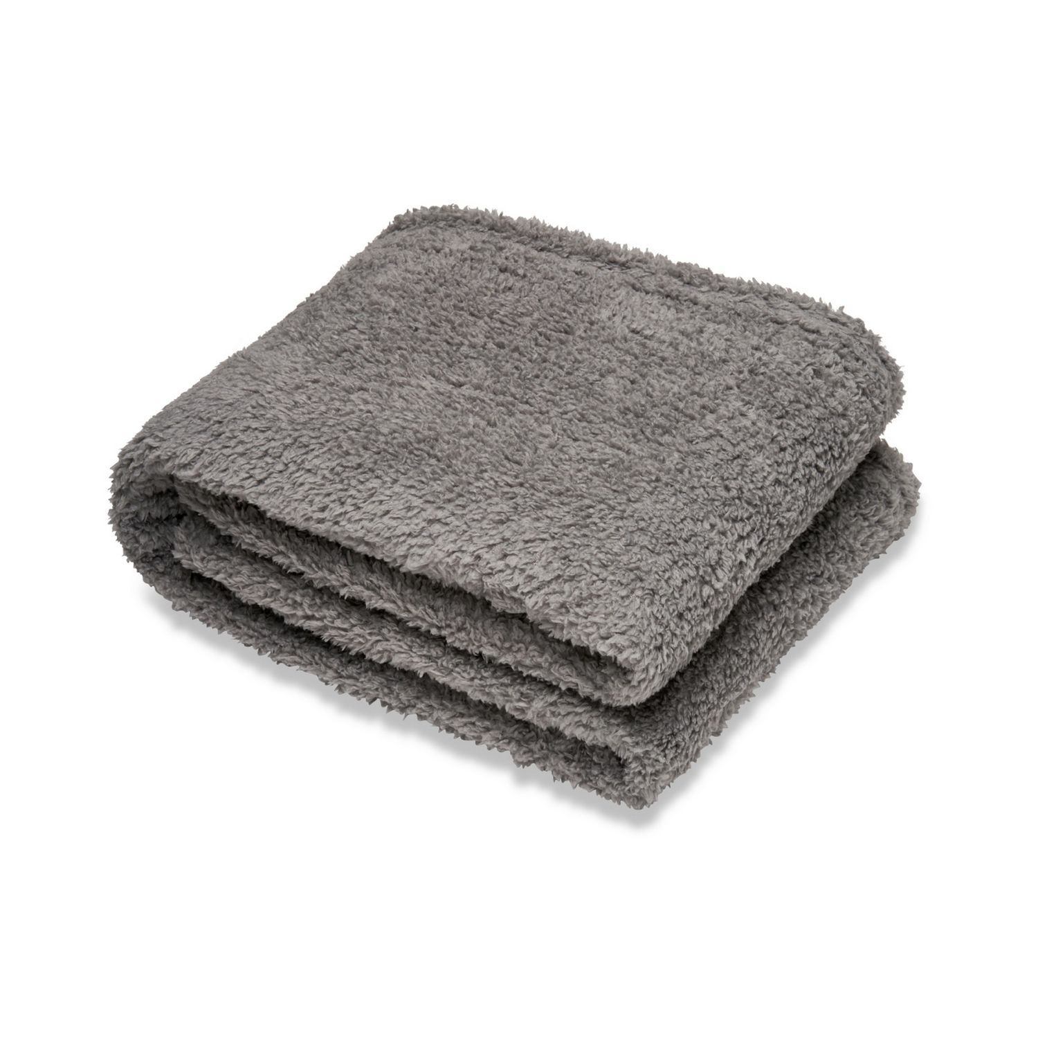 Ribbon Teddy Fleece Throw in Grey